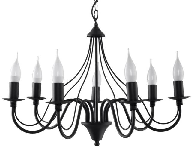 Minerwa 7 Light Multi Arm Chandelier Black, E14 - image 1
