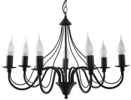 Minerwa 7 Light Multi Arm Chandelier Black, E14 - thumbnail 1