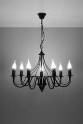 Minerwa 7 Light Multi Arm Chandelier Black, E14 - thumbnail 2