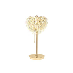 Coniston Table Lamp, 2 Light E14, French Gold/Crystal - thumbnail 1