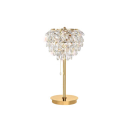 Coniston Table Lamp, 2 Light E14, French Gold/Crystal - thumbnail 3
