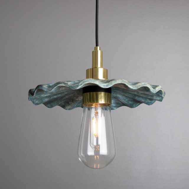 Kirhii Bathroom Pendant Blue Earth, Polished Brass, IP44 - image 1