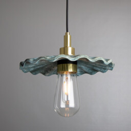 Kirhii Bathroom Pendant Blue Earth, Polished Brass, IP44 - thumbnail 1