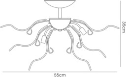 Lily Ceiling 6 Light G9 Polished Chrome, Sand Glass - thumbnail 3