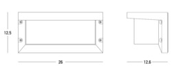 Teteven Rectangle Outdoor Modern Wall Lamp Graphite 1xE27 IP54 - thumbnail 3