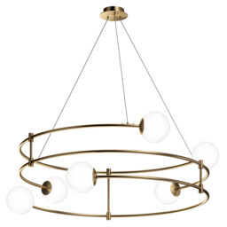 Balance Modern Cylindrical Pendant Ceiling Light Gold, Glass Shade