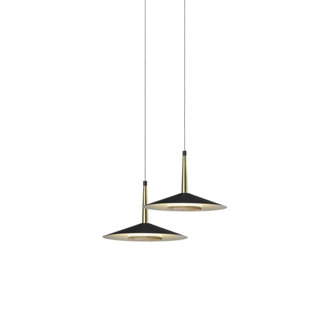 Orion 2 Light Linear Pendant , 16W LED, 3000K, 1180lm, Black,/Antique Brass, 3yrs Warranty - image 1