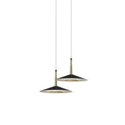 Orion 2 Light Linear Pendant , 16W LED, 3000K, 1180lm, Black,/Antique Brass, 3yrs Warranty