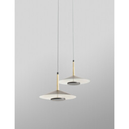 Orion 2 Light Linear Pendant , 16W LED, 3000K, 1180lm, Black,/Antique Brass, 3yrs Warranty - thumbnail 2