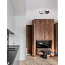 Fuline 50cm Integrated LED Semi Flush Light Sandy Black Aluminium LED 32W 2320 Lm 3000K - thumbnail 2