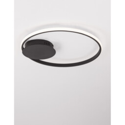 Fuline 50cm Integrated LED Semi Flush Light Sandy Black Aluminium LED 32W 2320 Lm 3000K - thumbnail 5