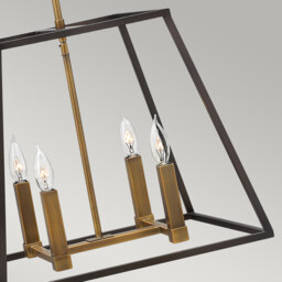 Fulton 4 Light Ceiling Pendant Chandelier Bronze, E14 - thumbnail 3
