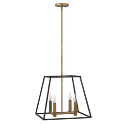 Fulton 4 Light Ceiling Pendant Chandelier Bronze, E14 - thumbnail 1