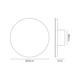 Altona Magnetic Base Wall Lamp, 12W LED 3000K 498lm, 20, 19cm Centre, Coffee, Acrylic Frosted Diffuser - thumbnail 2