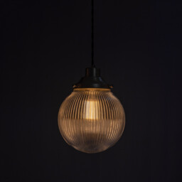 Stanley 20cm Holophane Globe Pendant, Satin Brass - thumbnail 5