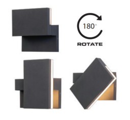 Zambelis 16cm Outdoor Modern Wall Lamp Graphite LED 3000K IP65 - thumbnail 2