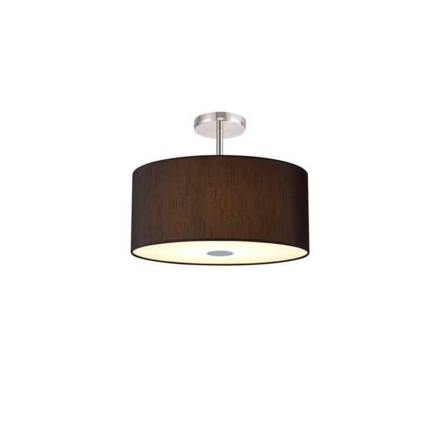 Baymont Polished Chrome 5 Light E27 Drop Flush With 40cm x 18cm Faux Silk Shade, Black/White Laminate - image 1