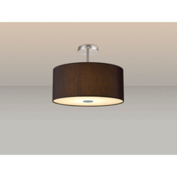 Baymont Polished Chrome 5 Light E27 Drop Flush With 40cm x 18cm Faux Silk Shade, Black/White Laminate - thumbnail 2