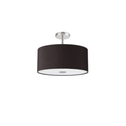 Baymont Polished Chrome 5 Light E27 Drop Flush With 40cm x 18cm Faux Silk Shade, Black/White Laminate - thumbnail 5