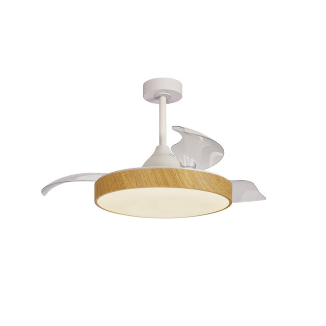 Alaska 60W LED Dimmable Ceiling Light With Built-In 30W DC Fan, 2700-5000K Remote & APP Control, 3300lm, Wood, 5yrs Warranty - image 1