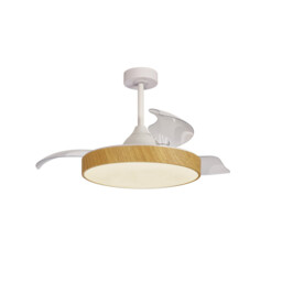 Alaska 60W LED Dimmable Ceiling Light With Built-In 30W DC Fan, 2700-5000K Remote & APP Control, 3300lm, Wood, 5yrs Warranty