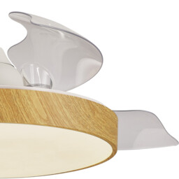 Alaska 60W LED Dimmable Ceiling Light With Built-In 30W DC Fan, 2700-5000K Remote & APP Control, 3300lm, Wood, 5yrs Warranty - thumbnail 5