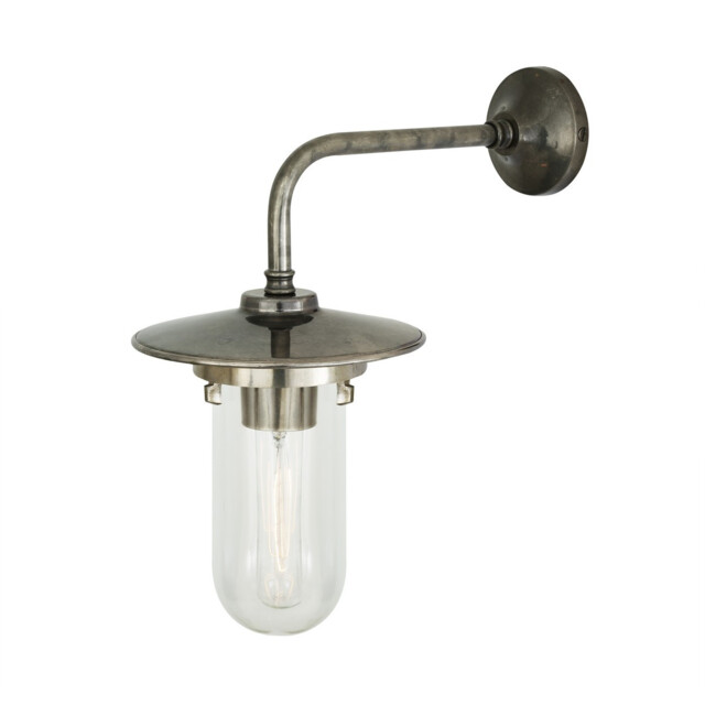 Florin Outdoor Wall Light, Antique Silver, Clear Glass, IP65