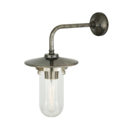 Florin Outdoor Wall Light, Antique Silver, Clear Glass, IP65