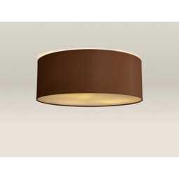 Baymont White 3 Light E27 Universal Flush Ceiling Fixture With 60cm x 22cm Dual Faux Silk Shade Raw Cocoa/Grecian Bronze - thumbnail 2