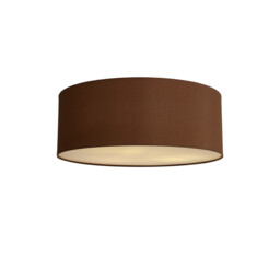 Baymont White 3 Light E27 Universal Flush Ceiling Fixture With 60cm x 22cm Dual Faux Silk Shade Raw Cocoa/Grecian Bronze