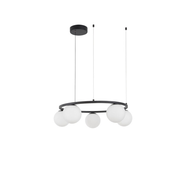 Joline Integrated LED Pendant Ceiling Light Sandy Black Metal, Aluminium White Opal Glass LED 40W 2580Lm 3200K - image 1
