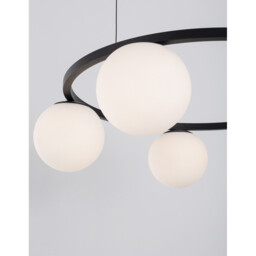 Joline Integrated LED Pendant Ceiling Light Sandy Black Metal, Aluminium White Opal Glass LED 40W 2580Lm 3200K - thumbnail 5