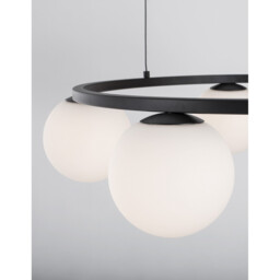 Joline Integrated LED Pendant Ceiling Light Sandy Black Metal, Aluminium White Opal Glass LED 40W 2580Lm 3200K - thumbnail 3
