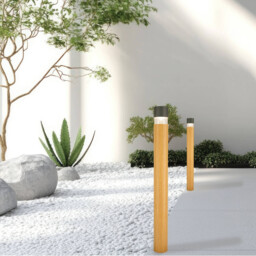 Elyon Round Outdoor Bollard Graphite-Wood LED 3000K IP65 - thumbnail 2