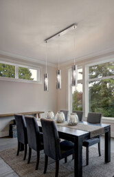 Sintesi Straight Bar Pendant Ceiling Light Transparent Grey Glass, E27 - thumbnail 2
