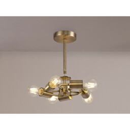 Baymont 28cm Antique Brass 5 Light E27 Universal Semi Flush Fixture, Suitable For A Vast Selection Of Shades - thumbnail 2