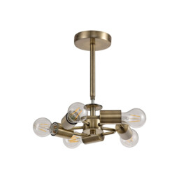 Baymont 28cm Antique Brass 5 Light E27 Universal Semi Flush Fixture, Suitable For A Vast Selection Of Shades - thumbnail 5
