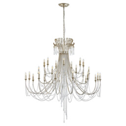 Celine Pendant Chandelier 28 Light E14 Aged Silver/Clear Crystal Item Weight: 26.5kg - thumbnail 3