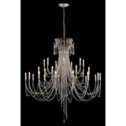 Celine Pendant Chandelier 28 Light E14 Aged Silver/Clear Crystal Item Weight: 26.5kg - thumbnail 2
