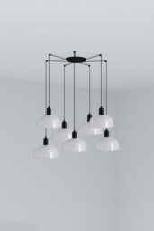 Tatawin Medium Cluster Pendant Ceiling Light Black, Gloss White 7x E27