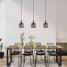Gazi 22cm Dome Pendant Ceiling Light Black Matt - Smoked Grey LED 3000K - thumbnail 2