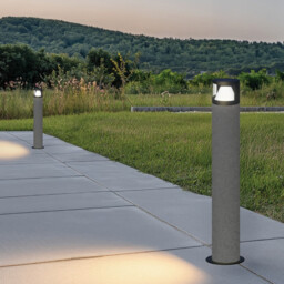 Selena Outdoor Bollard Natural Concrete-Black Directional Light LED 3000K IP65 - thumbnail 2
