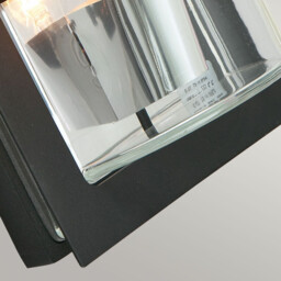 Basel 1 Light Outdoor Flush Wall Light Black IP54, E27 - thumbnail 5