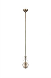 Schroon 1 Light Telescopic Ceiling Pendant E27 With 30cm Tiffany Shade, Antique Brass, Green, Crystal - thumbnail 5