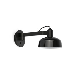 Tatawin Arm Dome Wall Lamp , Gloss Black 1x E27