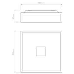 Mashiko LED 30cm Square Bathroom Flush Ceiling Light Bronze IP44 - thumbnail 3