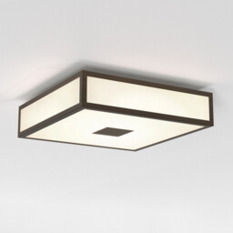 Mashiko LED 30cm Square Bathroom Flush Ceiling Light Bronze IP44