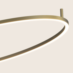 Zevra Integrated Led Semi Flush Ceiling Light Brushed Gold LED 3000K Dimmable - thumbnail 3