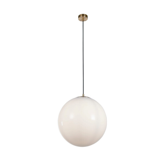 Atom 40cm Pendant Satin Brass, Opal Glass - image 1