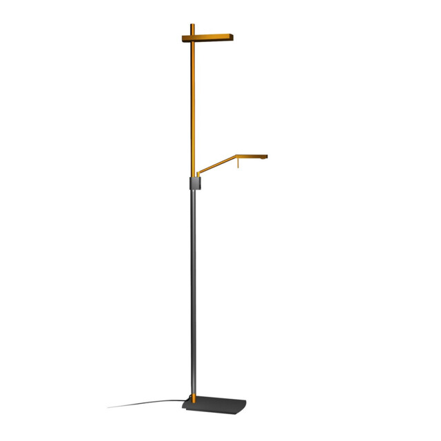 Phuket Floor Lamp 2 Light 21W Down 7W Up LED 3000K, 3000lm, Touch Dimmer, Copper/Anthracite - image 1